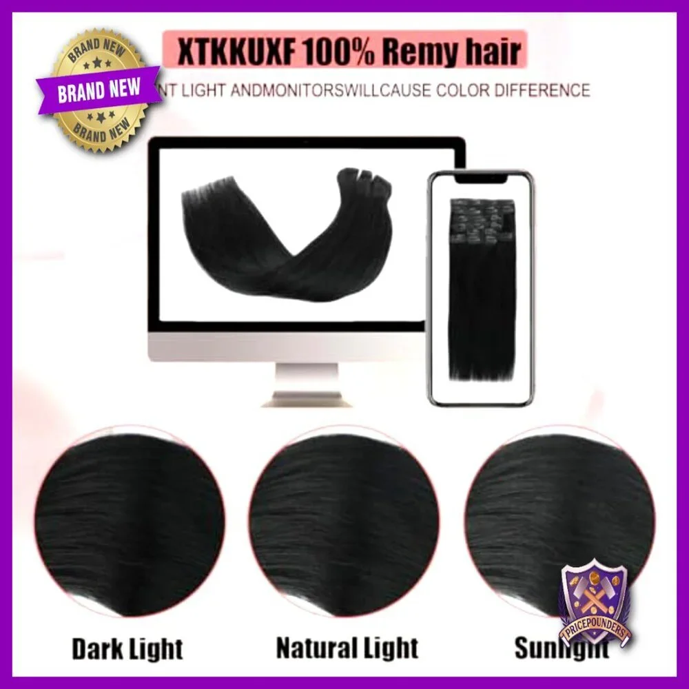 18 Inch Clip-In Human Hair Extensions 100g 8 Pieces Straight Remy Hair